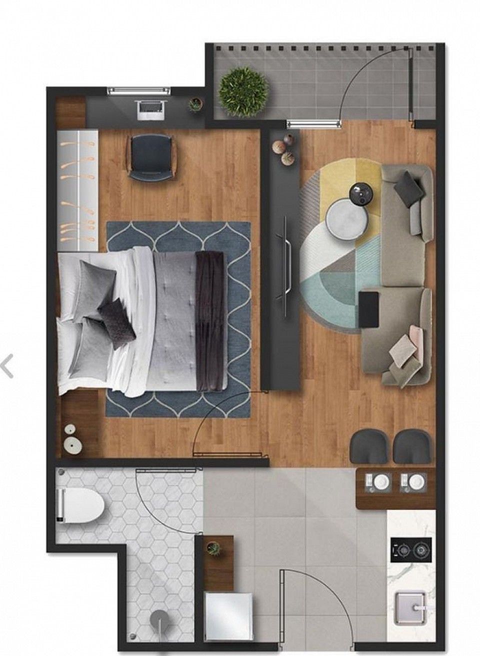1 Bedroom Luas 30-35m2